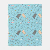 Cute & Cozy Sleepy Cat Dreams Pattern フリースブランケット (正面)