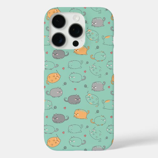 Cute & Cozy Sleepy Cat Dreams Pattern iPhone case Case-Mate iPhoneケース (裏面)