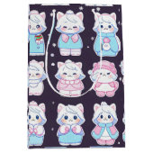 Cute cozy winter stickers  ミディアムペーパーバッグ (正面)