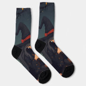 Cute Cozy Witch Coffee Socks – Halloween Magic ソックス (右)