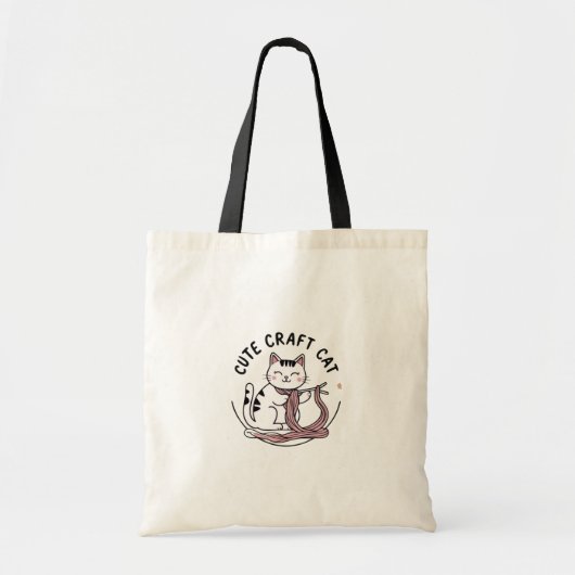Cute Craft Cat Tote Bag トートバッグ (正面)