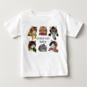 Cute Crazy Cat Baby – Funny Cat Lover Infant ベビーTシャツ (正面)