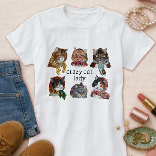 Cute Crazy Cat Lady – Funny Cat Lover  Tシャツ