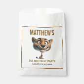 Cute Crazy Cheetah Farm Theme 1st Birthday フェイバーバッグ (正面)