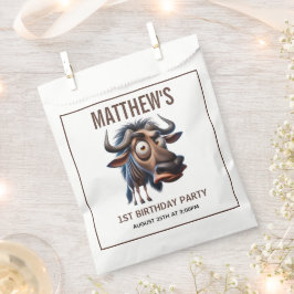 Cute Crazy Cheetah Farm Theme 1st Birthday フェイバーバッグ