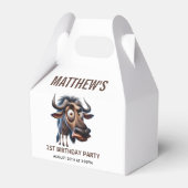 Cute Crazy Cheetah Farm Theme 1st Birthday フェイバーボックス (裏面サイド)