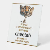 Cute Crazy Cheetah Farm Theme 1st Birthday 台座サイン (正面)