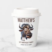 Cute Crazy Cheetah Farm Theme 1st Birthday 紙コップ (裏面)