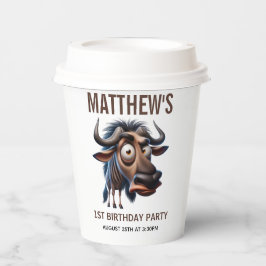 Cute Crazy Cheetah Farm Theme 1st Birthday 紙コップ