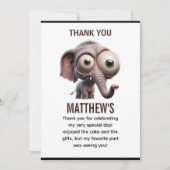 Cute Crazy elephant Farm Theme 1st Birthday サンキューカード (正面)