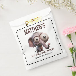 Cute Crazy elephant Farm Theme 1st Birthday フェイバーバッグ