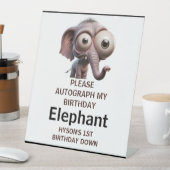 Cute Crazy elephant Farm Theme 1st Birthday 台座サイン (インサイチュ)