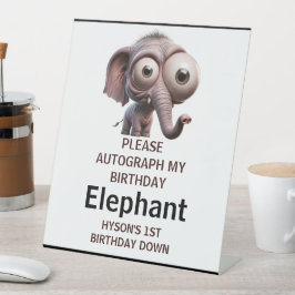 Cute Crazy elephant Farm Theme 1st Birthday 台座サイン