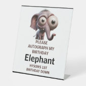 Cute Crazy elephant Farm Theme 1st Birthday 台座サイン (正面)