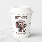 Cute Crazy elephant Farm Theme 1st Birthday 紙コップ (裏面)