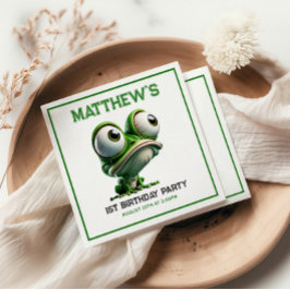 Cute Crazy Frog Farm Theme 1st Birthday Party スタンダードカクテルナプキン