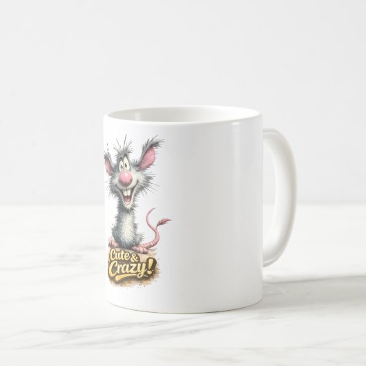 🐭💥 “Cute & Crazy!” Mug ☕😜 コーヒーマグカップ (正面右)