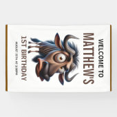 Cute Crazy Wildebeest Farm Theme 1st Birthday 横断幕 (横)