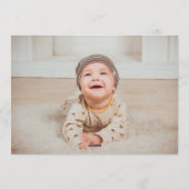 Cute Crazy wildebeest =Theme 1st Birthday photo 招待状 (裏面)