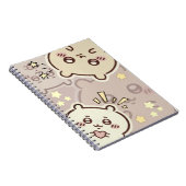 Cute Cream Bear Pattern Spiral Notebook - Minimali ノートブック (右側)