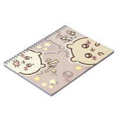 Cute Cream Bear Pattern Spiral Notebook - Minimali ノートブック (左側)