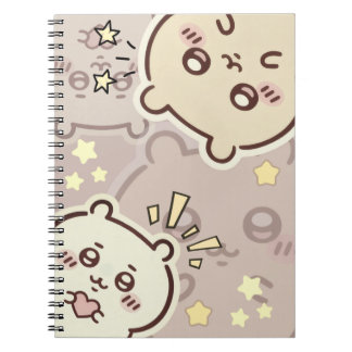 Cute Cream Bear Pattern Spiral Notebook - Minimali ノートブック