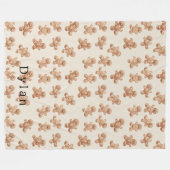 Cute Cream Gingerbread Cookies フリースブランケット (正面(横))