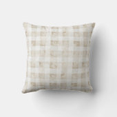 Cute Cream Grey Sleeping Bunnies Plaid クッション (裏面)