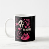 Cute Creepy Horror Make My Heart Scream Valentine’ コーヒーマグカップ (左)