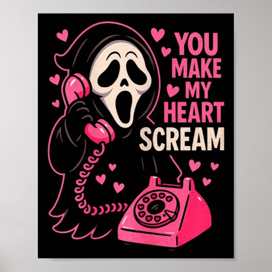 Cute Creepy Horror Make My Heart Scream Valentine’ ポスター (正面)