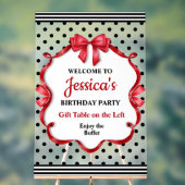 Cute Crimson Bow Birthday アクリルサイン (ニュートラル)