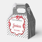 Cute Crimson Bow Birthday 4"w x 2.5"l x 5"h フェイバーボックス (裏面サイド)