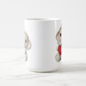 Cute Crochet Elephant Holding Heart Amigurumi Art コーヒーマグカップ (中央)