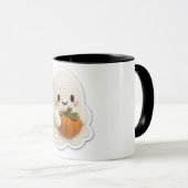 Cute Crochet Ghost Aesthetic Coffee Mug - Kawaii H マグカップ (正面右)