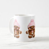 Cute Crochet Gingerbread Mug Cake Character Coffee コーヒーマグカップ (正面左)
