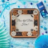 Cute Crochet Pumpkin Halloween Paper Plates  ペーパープレート (パーティー)