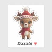 Cute Crochet Reindeer Christmas Sticker シール (シート)
