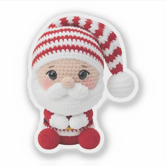 Cute Crochet Santa Christmas Sticker シール (正面)