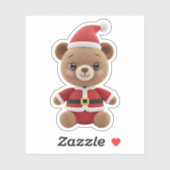 Cute Crochet Santa Teddy Bear Sticker シール (シート)