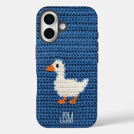 Cute Crochet Squirrel Custom Initials Monogram   Case-Mate iPhoneケース (裏面)