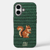 Cute Crochet Squirrel Custom Initials Monogram   Case-Mate iPhoneケース (裏面)