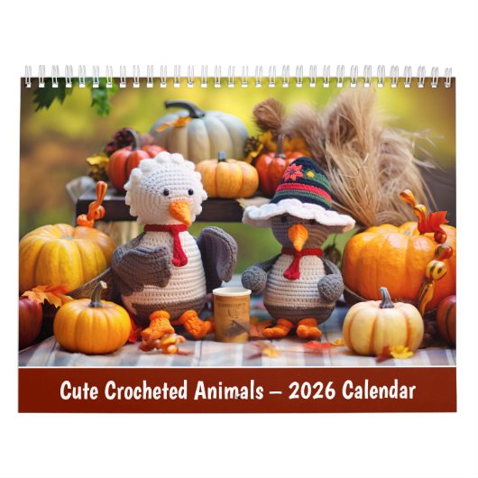 Cute Crocheted Animals – 2026 Calendar カレンダー (カバー)