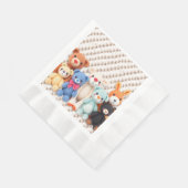 Cute Crocheted Stuffed Animals Boy's Baby Shower 縁ありランチョンナプキン (角)