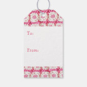 Cute Crocheted Teddy Bear Girl's Baby Shower ギフトタグ (裏面)