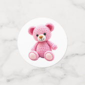 Cute Crocheted Teddy Bear Girl's Baby Shower コンフェッティ (スモール正面)