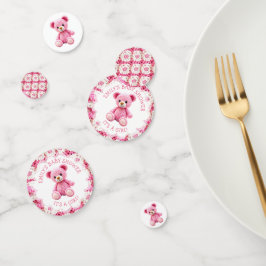 Cute Crocheted Teddy Bear Girl's Baby Shower コンフェッティ