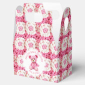 Cute Crocheted Teddy Bear Girl's Baby Shower フェイバーボックス (オープン)