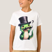 Cute Crocodile Gentleman Fun Art Tシャツ (正面)