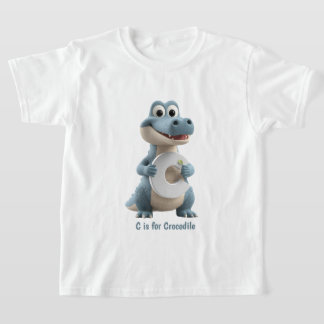 Cute Crocodile Kids T-Shirt | C is for Crocodile A Tシャツ