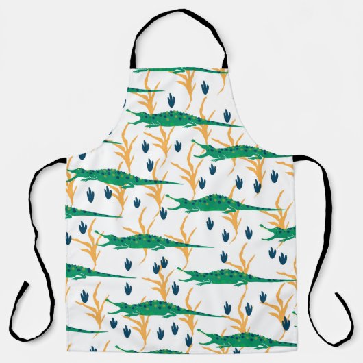 Cute crocodiles seamless pattern. Cartoon animals. エプロン (正面)
